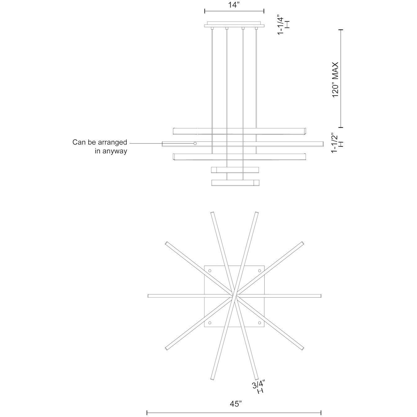 Vega LED 0.75 inch White Multi Pendant Ceiling Light
