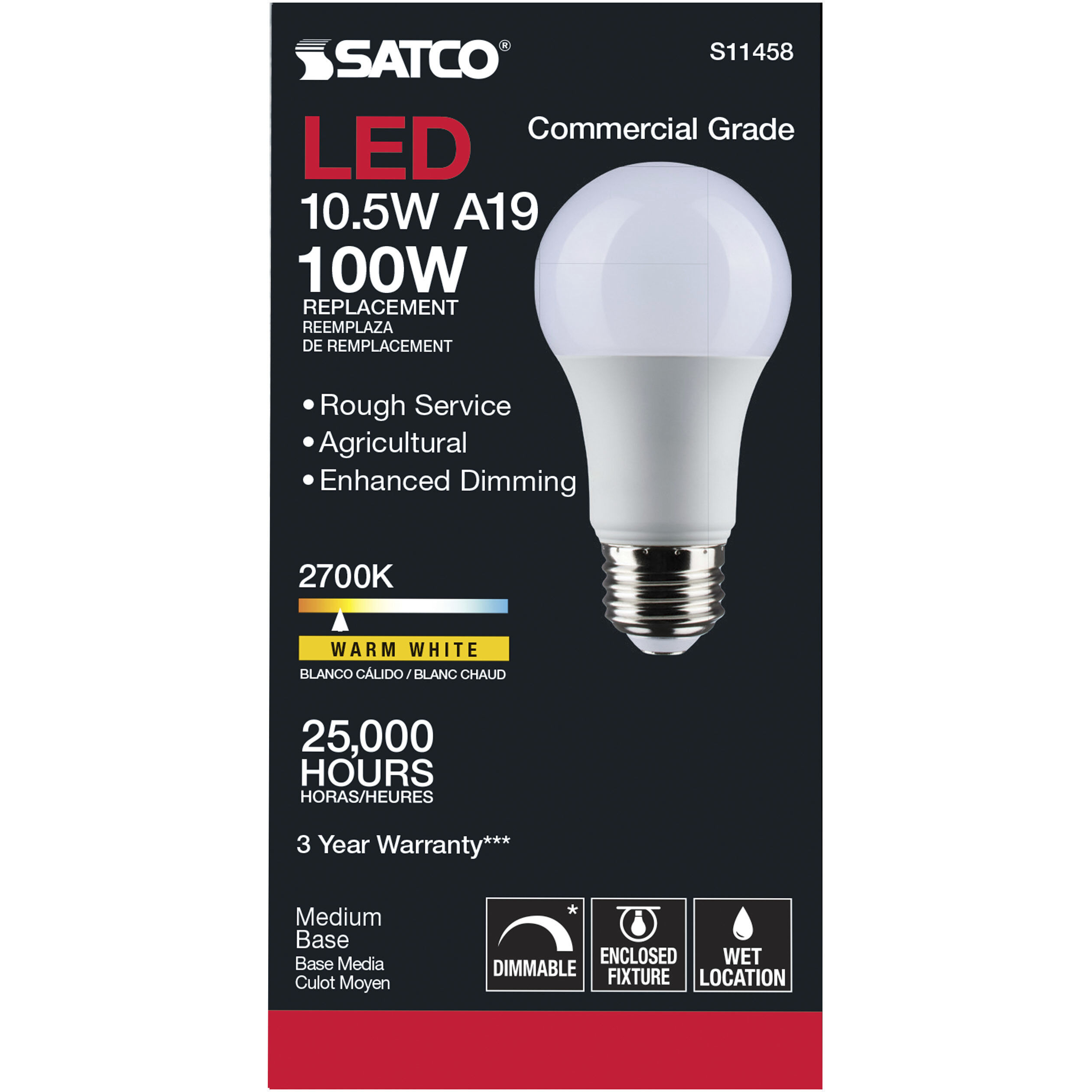 Lumos LED A19 Medium 10.5 watt 120 2700K Light Bulb, Type A