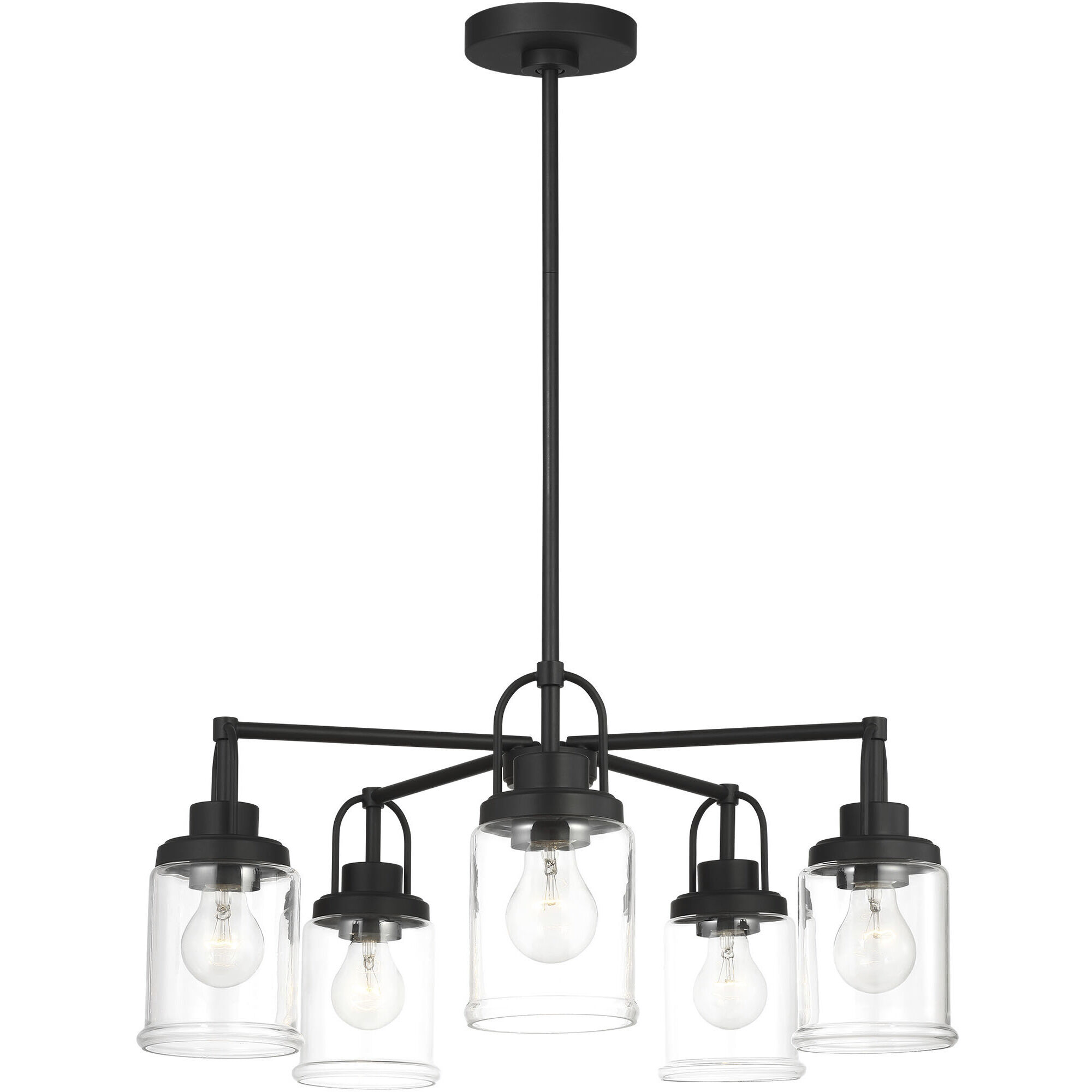 Anders 5 Light 24 inch Midnight Black Chandelier Ceiling Light