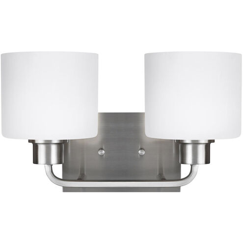 Canfield 2 Light 14.25 inch Brushed Nickel Wall Bath Fixture Wall Light