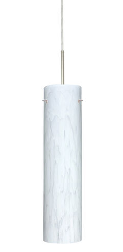 Stilo 16 1 Light 4 inch Satin Nickel Pendant Ceiling Light in Carrera Glass, Incandescent