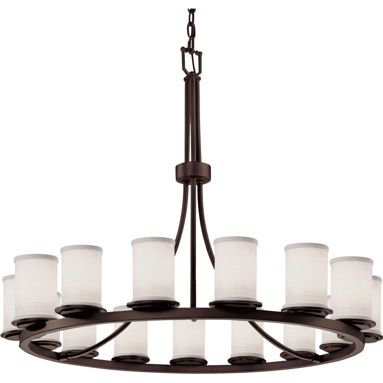 Textile 15 Light 42 inch Dark Bronze Chandelier Ceiling Light, Choices