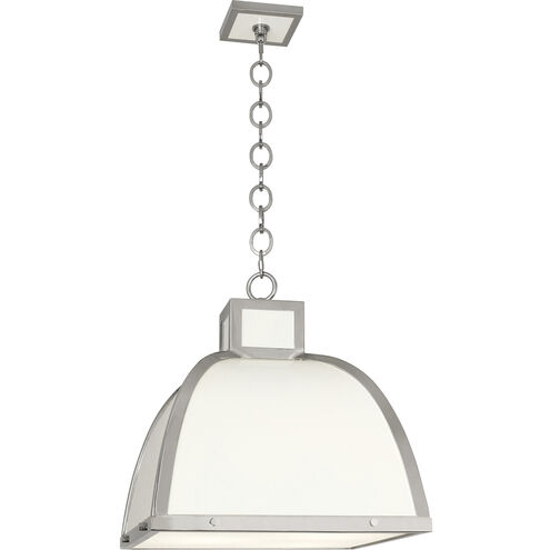 Ranger 3 Light 17.5 inch Gloss White Pendant Ceiling Light in Polished Nickel