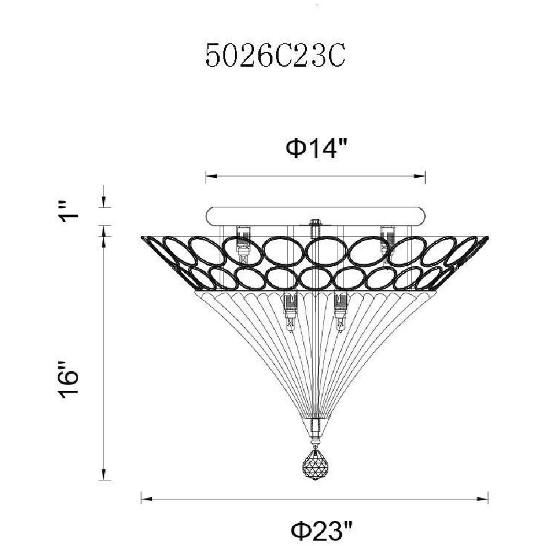 Lina 6 Light 23 inch Chrome Bowl Flush Mount Ceiling Light