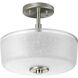 Alexa 2 Light 12 inch Brushed Nickel Semi-Flush Mount Ceiling Light