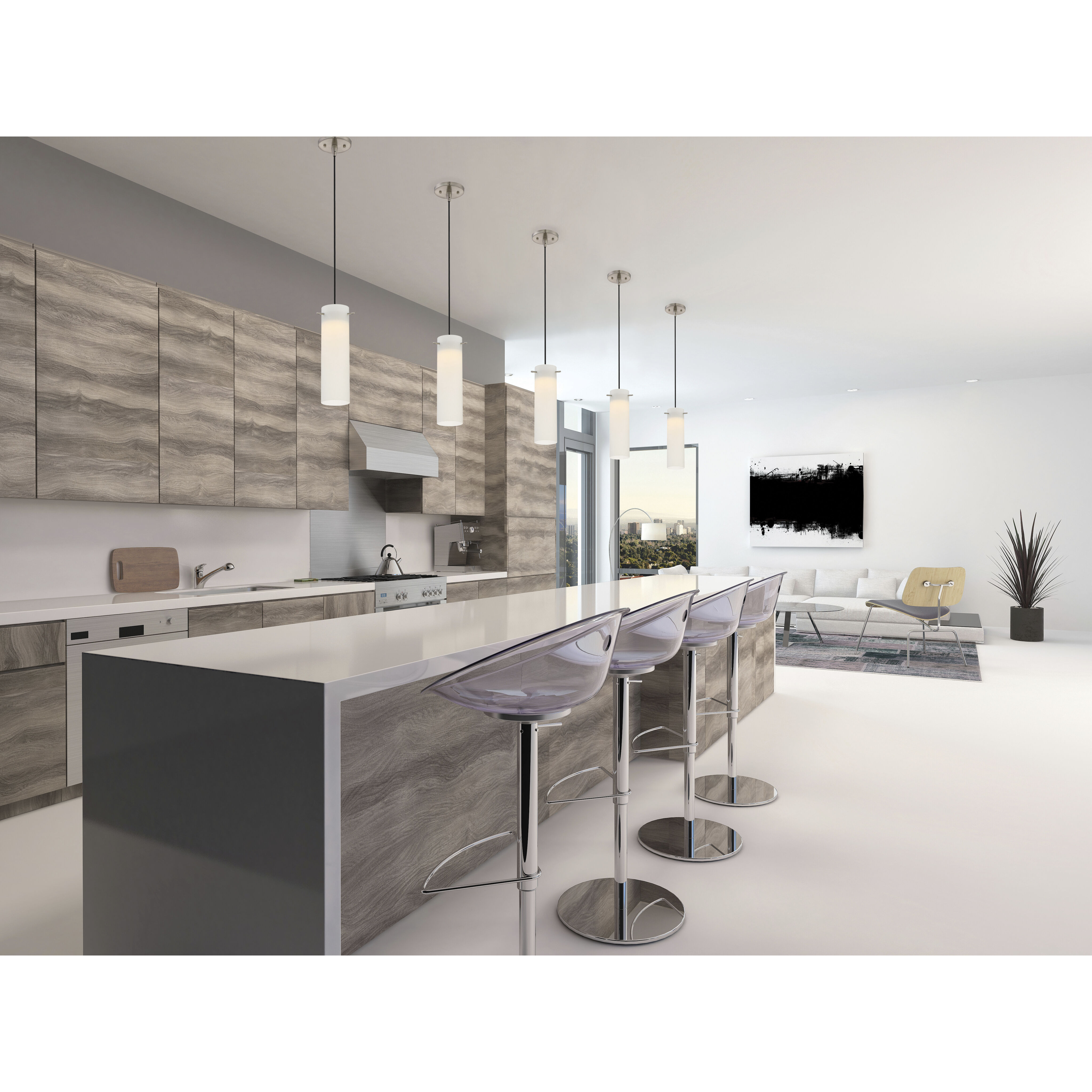 Pulse LED 3 inch Brushed Nickel Mini Pendant Ceiling Light