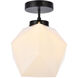 Lawrence 1 Light 10 inch Black Flush Mount Ceiling Light