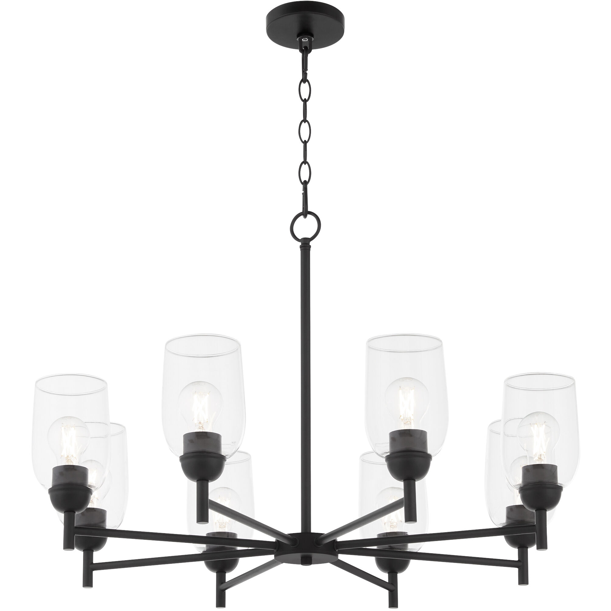 Wallinger 8 Light 32 inch Matte Black Chandelier Ceiling Light