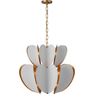kate spade new york Danes LED 25.5 inch Matte White and Gild Two Tier Chandelier Ceiling Light in White with Gild