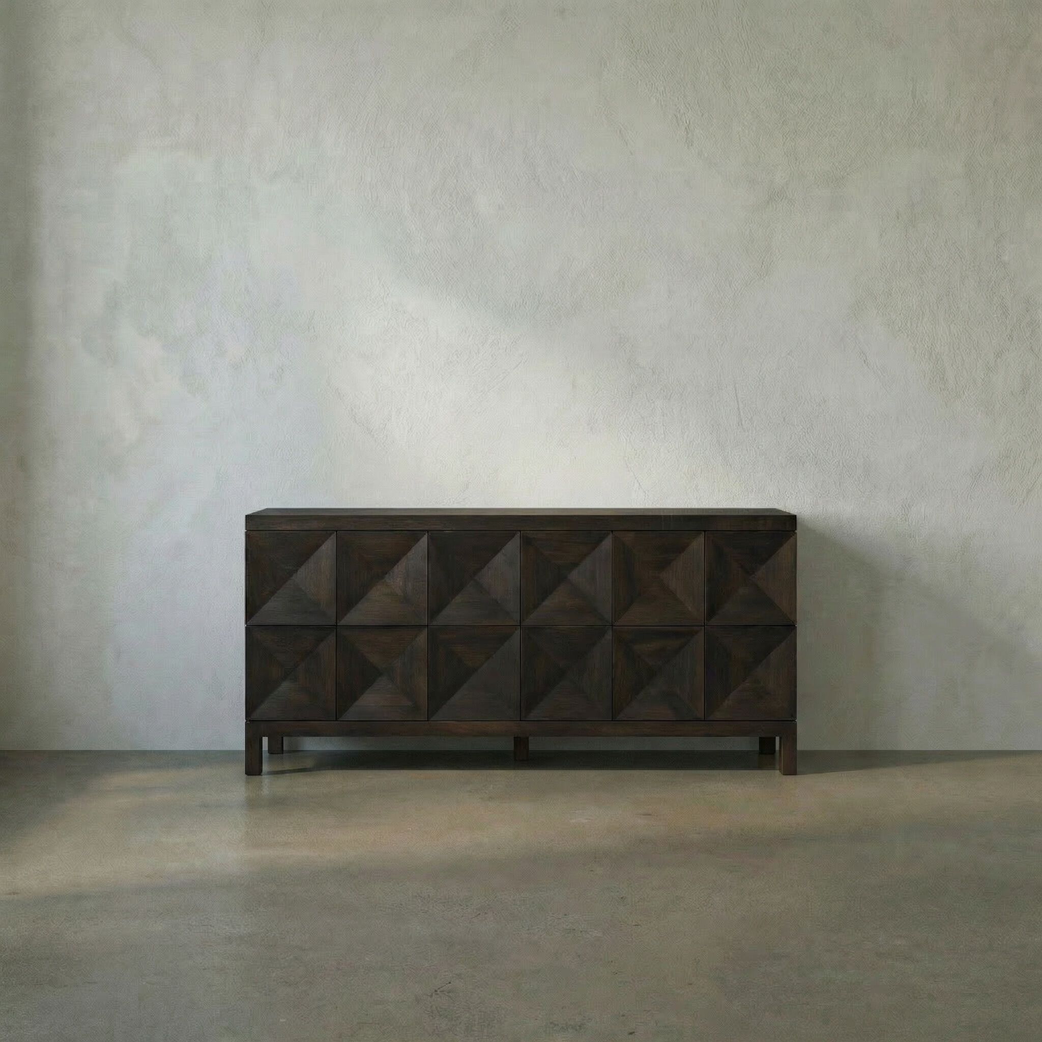 Quadrant 75.5 X 23 inch Ebony Walnut Sideboard, 3 Door