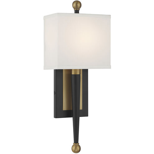 Ardson Wall Sconce Wall Light in Matte Black and Vibrant Gold