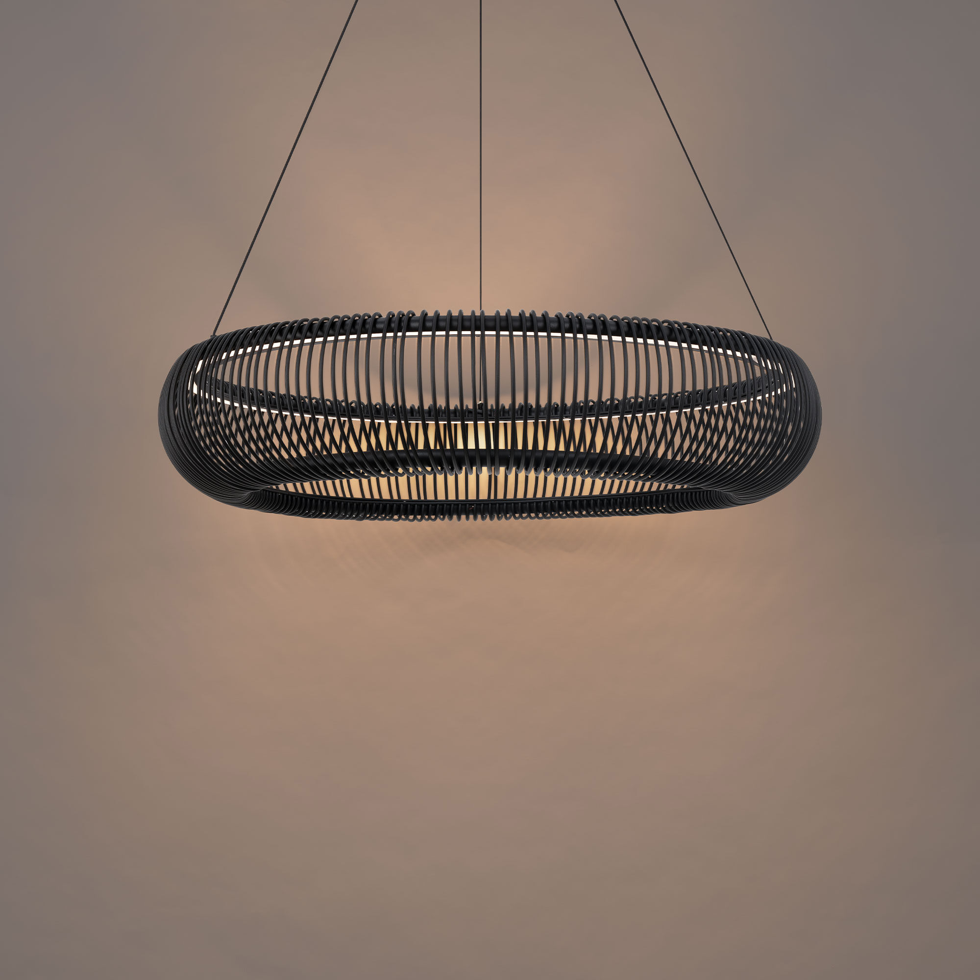 Lute LED 28 inch Black Indoor Hanging Lighting Ceiling Light in 4000K