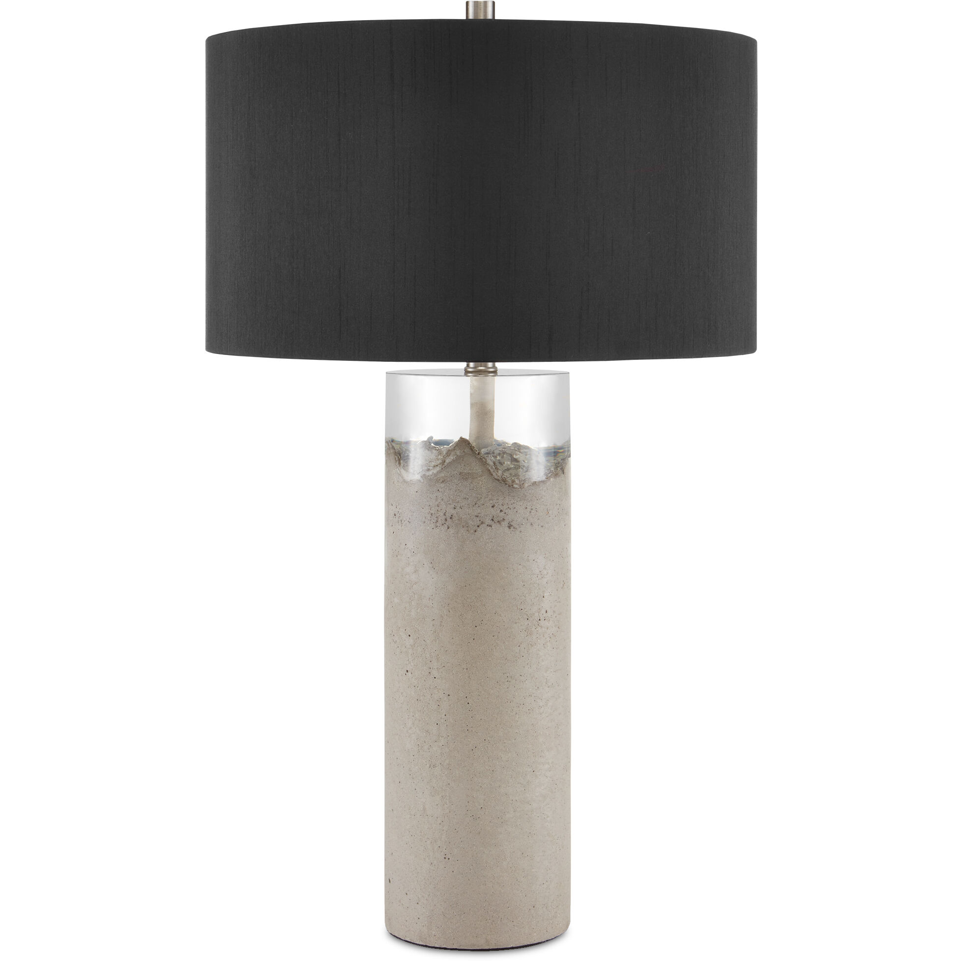 Edfu 30 inch 100 watt Concrete/Clear/Black Table Lamp Portable Light