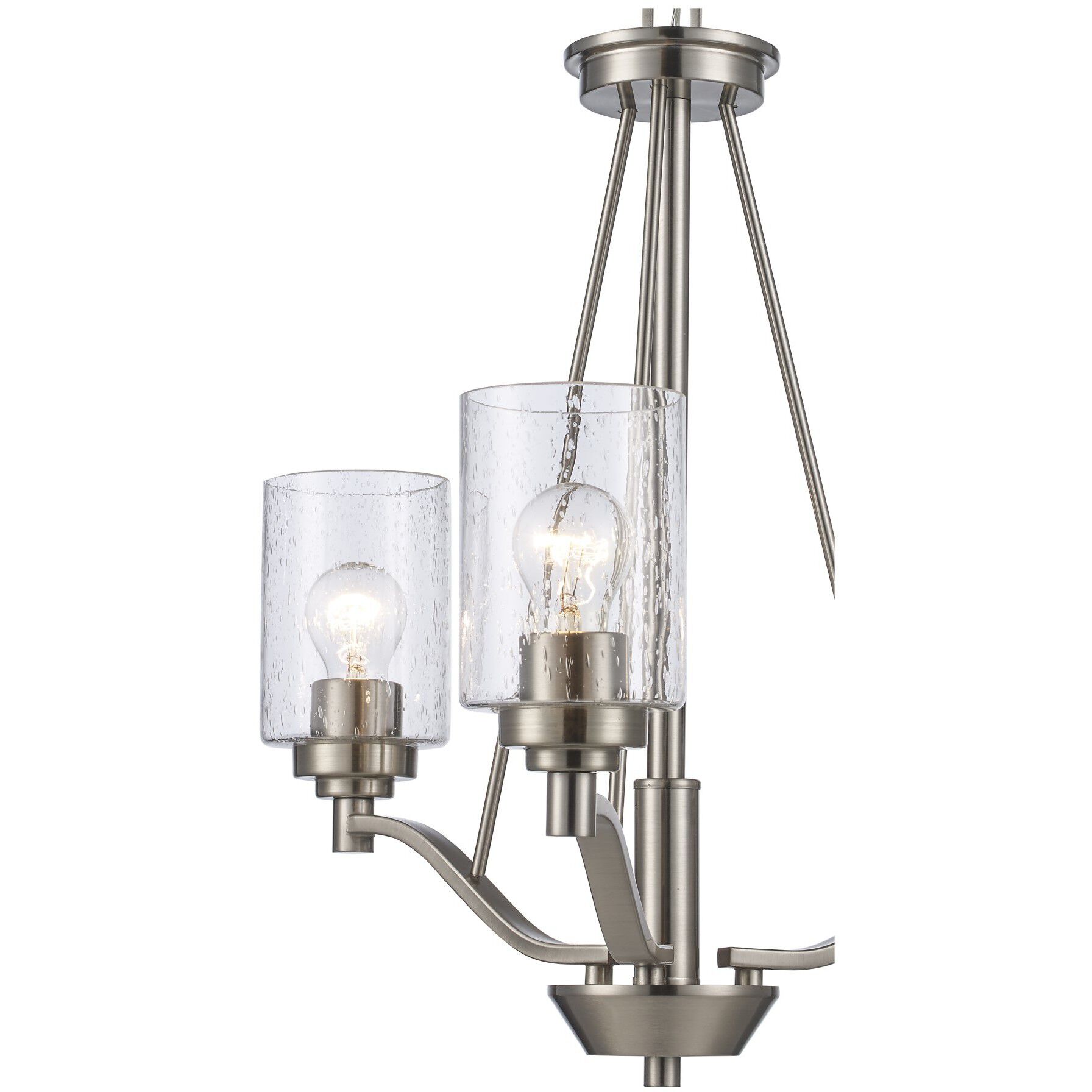 Mod Pod 3 Light 21 inch Brushed Nickel Chandelier Ceiling Light