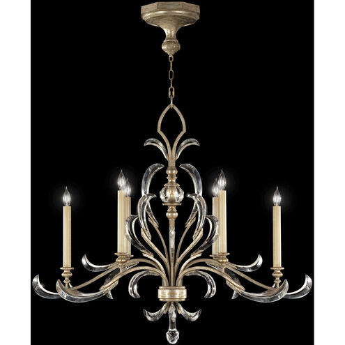 Beveled Arcs 6 Light 44 inch Silver Chandelier Ceiling Light