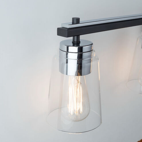 Essex LED 35.25 inch Black and Chrome Bathroom Vanity Wall Light