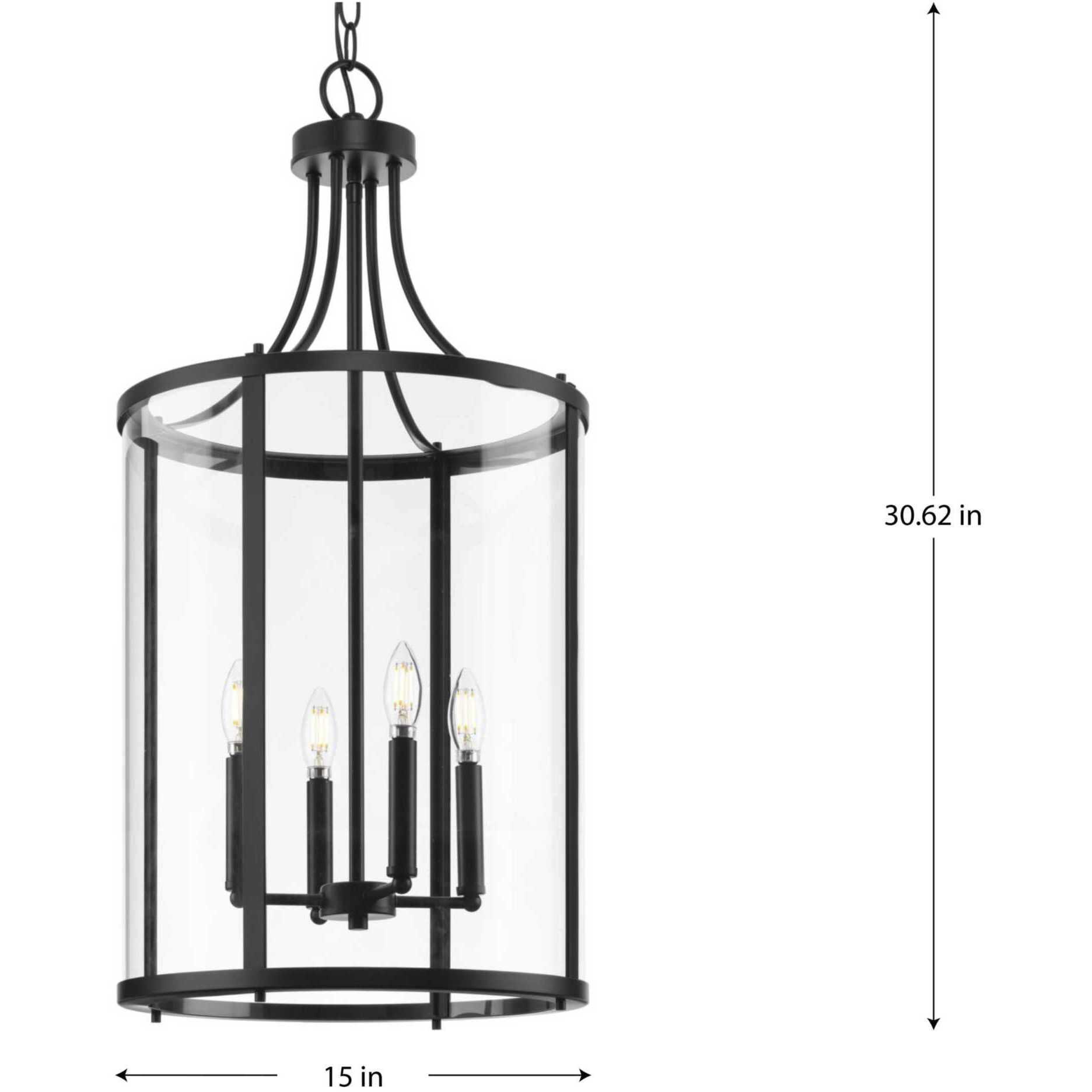 Gilliam 4 Light 15 inch Matte Black Foyer Light Ceiling Light