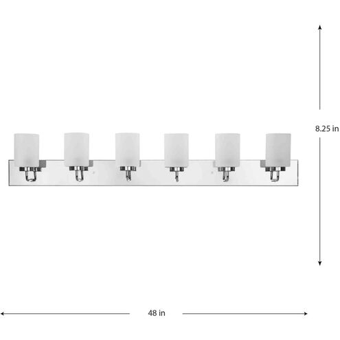 Merry 6 Light 48 inch Polished Chrome Bath Vanity Light Wall Light
