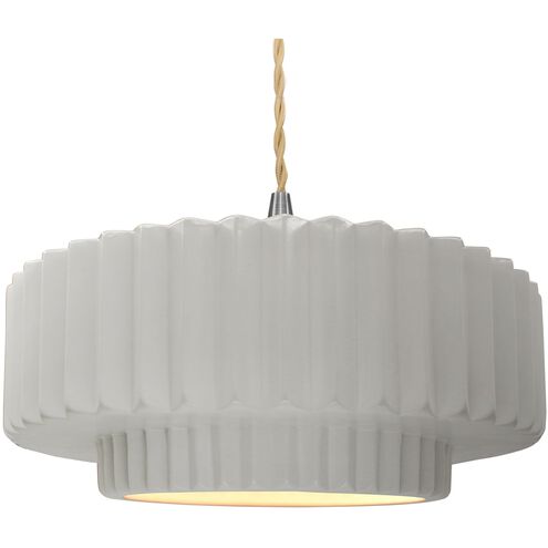 Radiance LED 16.25 inch Bisque and Brushed Nickel Pendant Ceiling Light