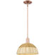 Natural Ballston Dome 1 Light 11.75 inch Antique Copper Mini Pendant Ceiling Light
