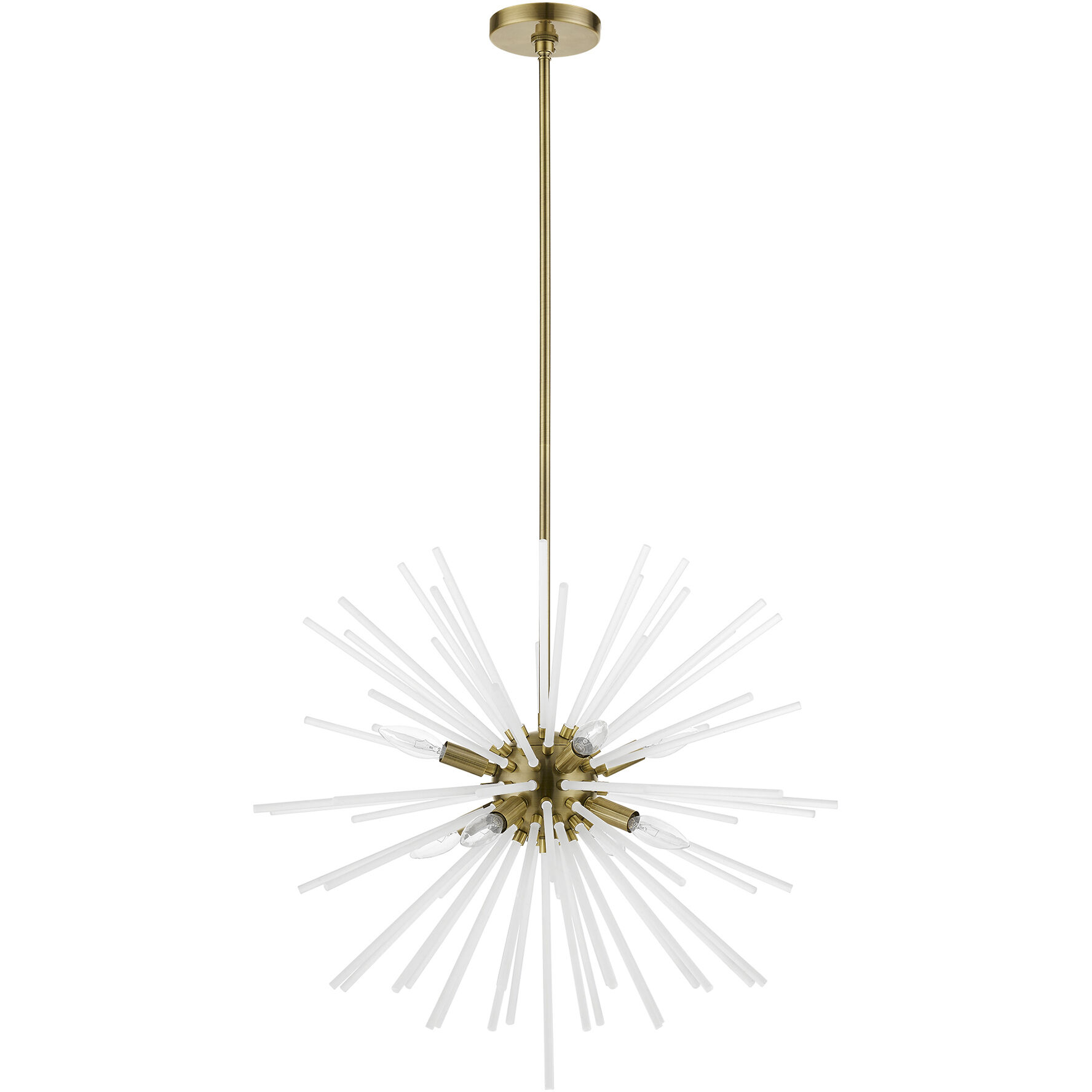 Uptown 8 Light 25.75 inch Antique Brass Pendant Chandelier Ceiling Light