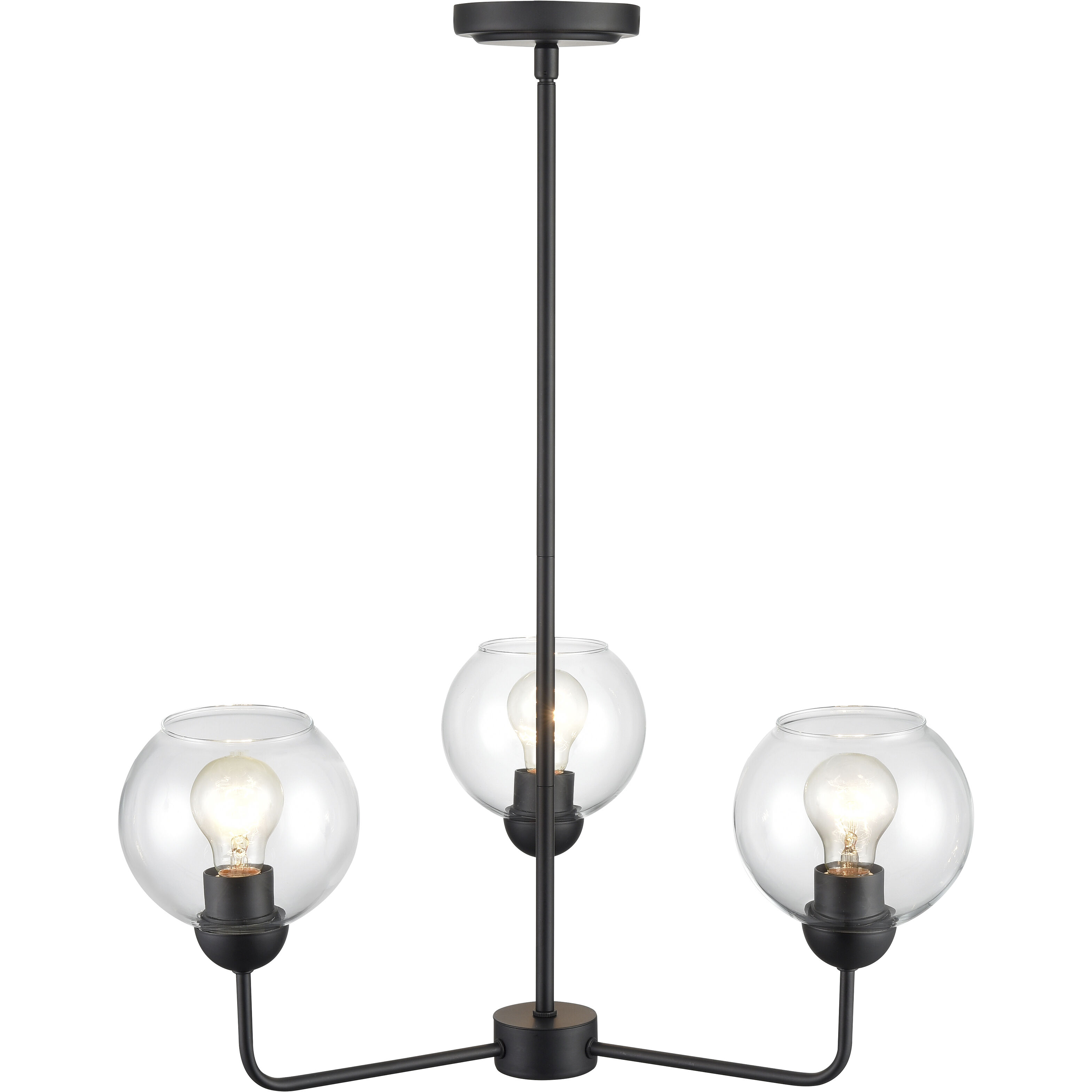Boman 3 Light 23 inch Matte Black Chandelier Ceiling Light