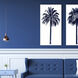 Palm Tree Blue Blue and White Framed Art