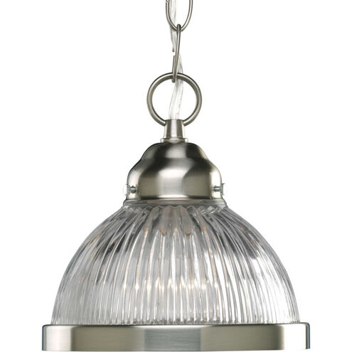 Prismatic Glass 1 Light 7 inch Brushed Nickel Mini-Pendant Ceiling Light