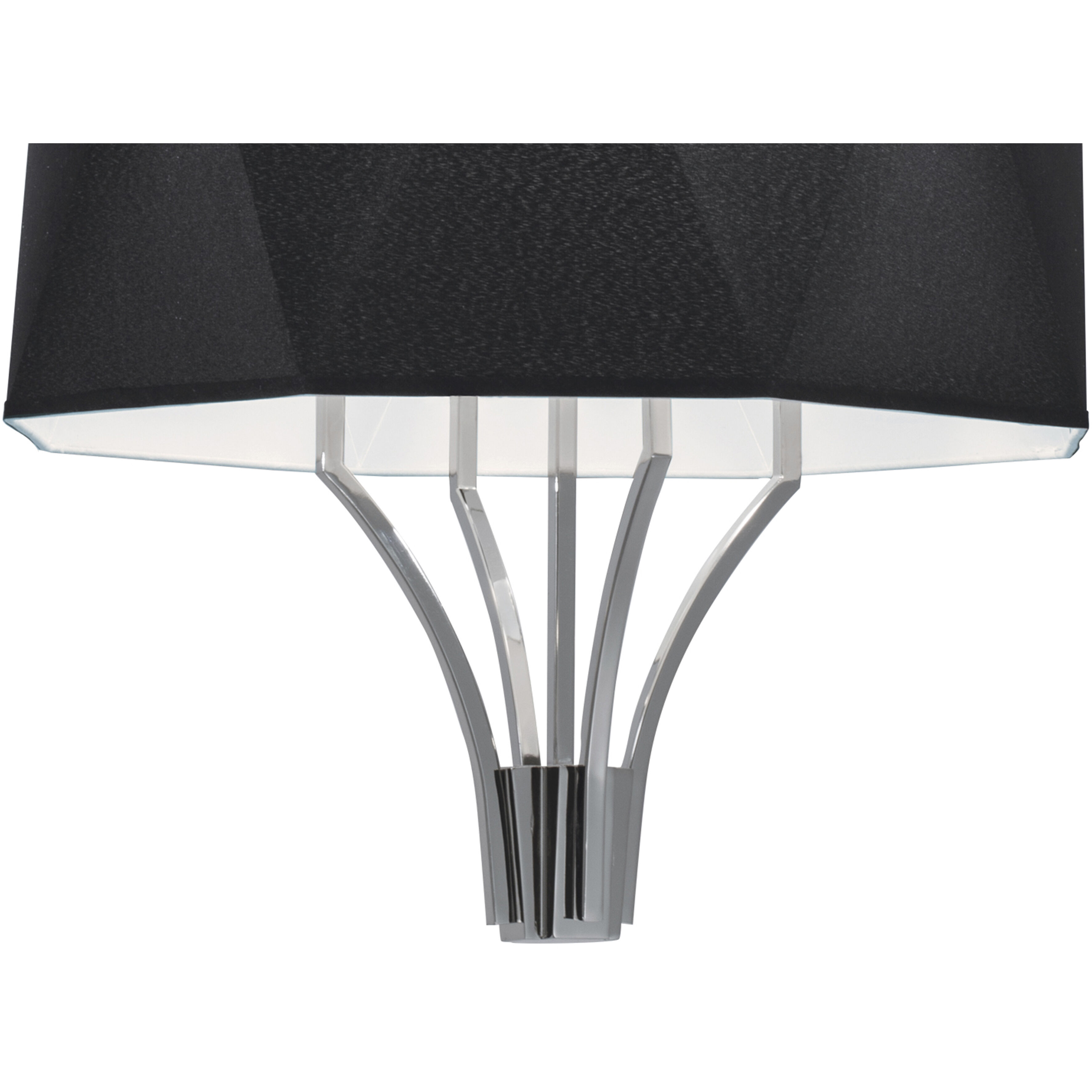 Diamond 4 Light 21 inch Polished Nickel Chandelier Ceiling Light in Black Fabric