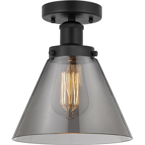 Cone 1 Light 7.75 inch Matte Black Semi-Flush Mount Ceiling Light