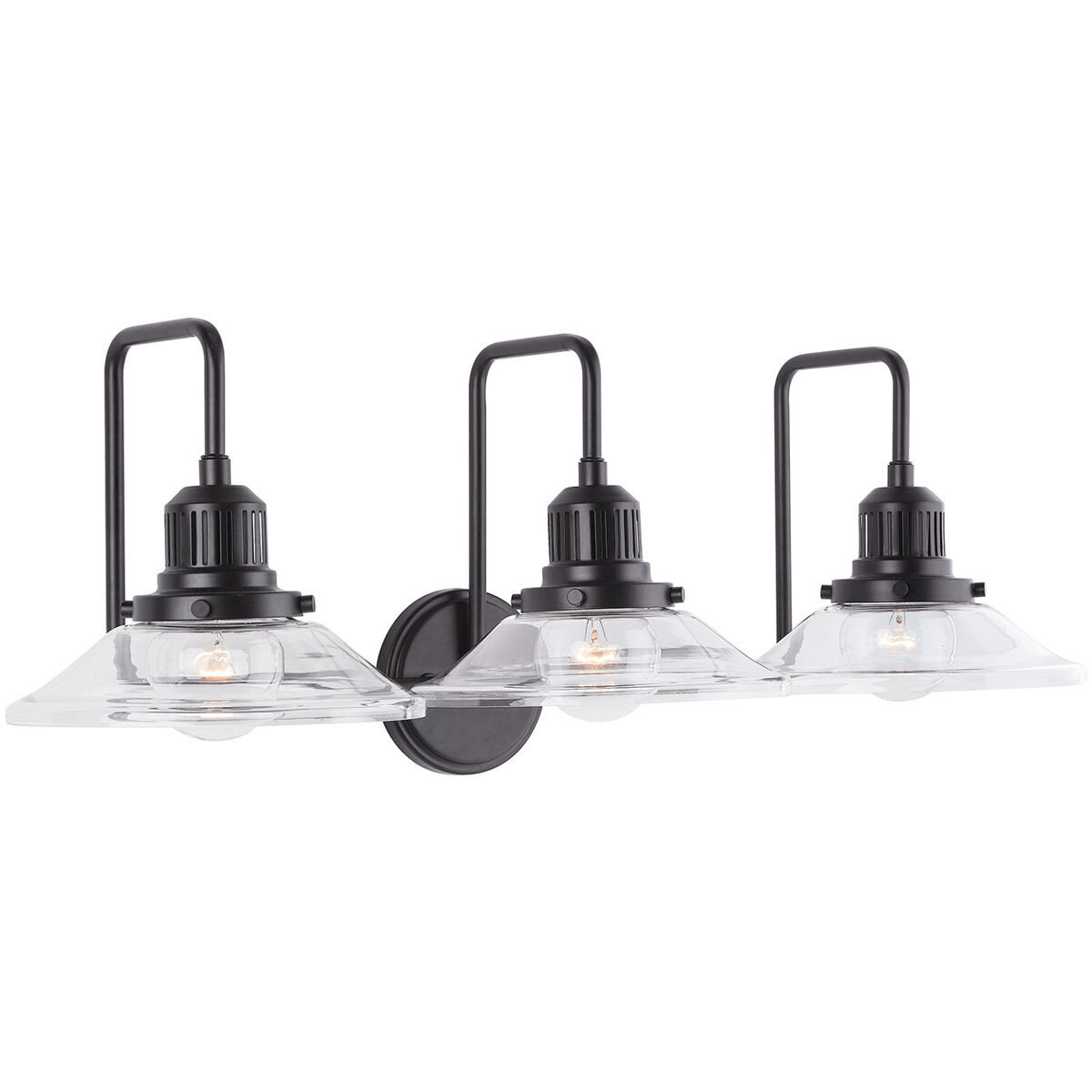 Elijah 3 Light 29.75 inch Matte Black Vanity Light Wall Light