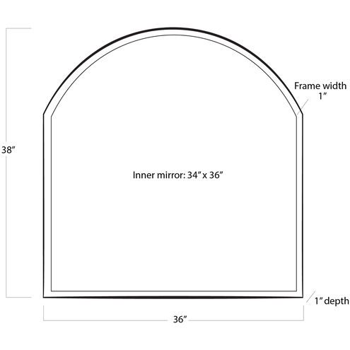 Knox 38 X 36 inch Polished Nickel Mirror