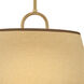 Sonia 3 Light 18 inch Lacquered Brass Pendant Ceiling Light in Light Beige Fabric