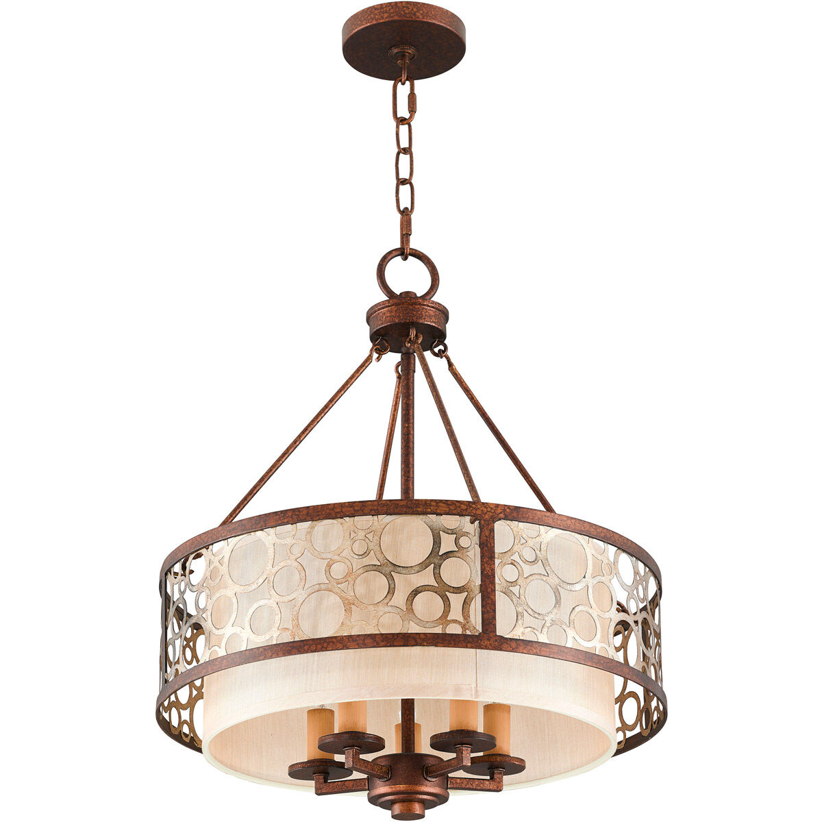 Avalon 5 Light 18 inch Palacial Bronze with Gilded Accents Chandelier Ceiling Light