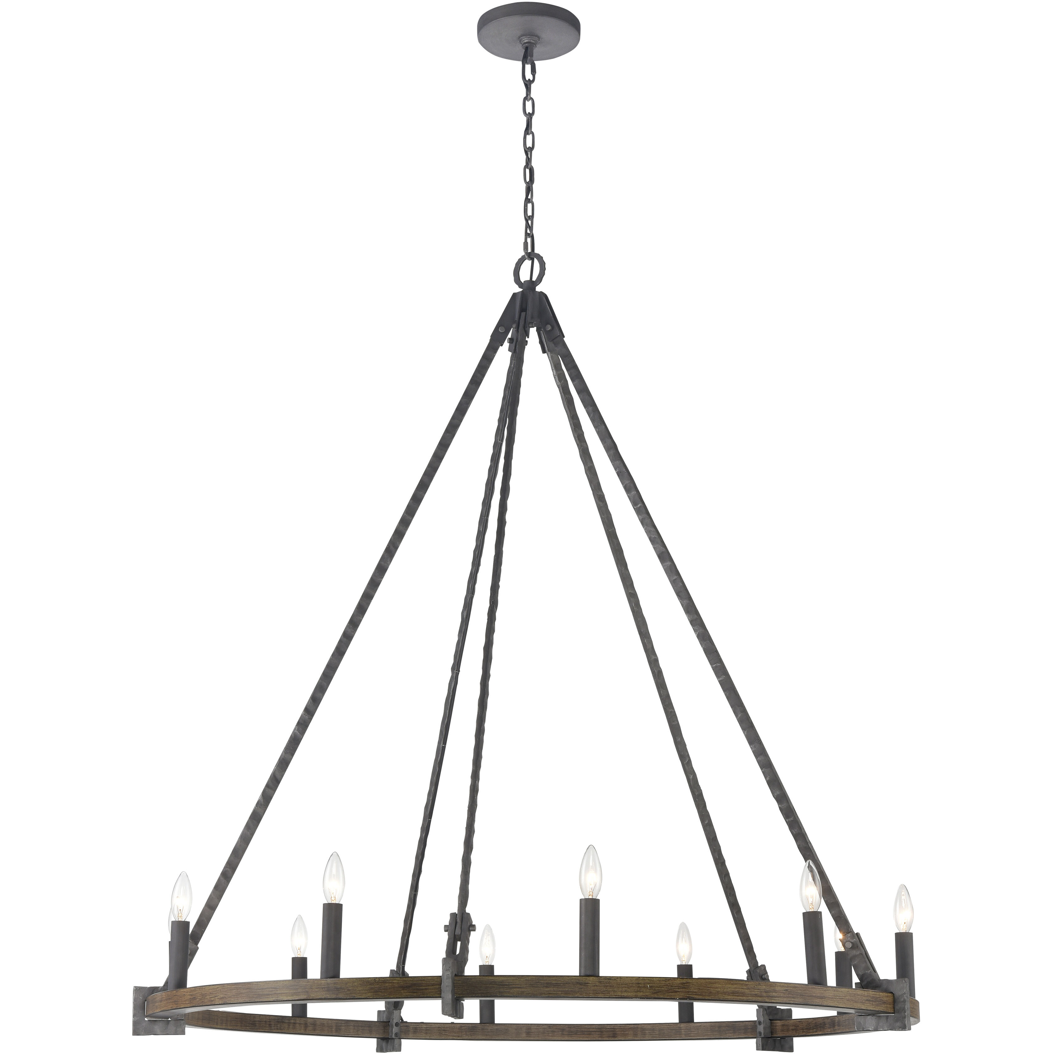 Harwell 10 Light 49.75 inch Antique Millwood Chandelier Ceiling Light