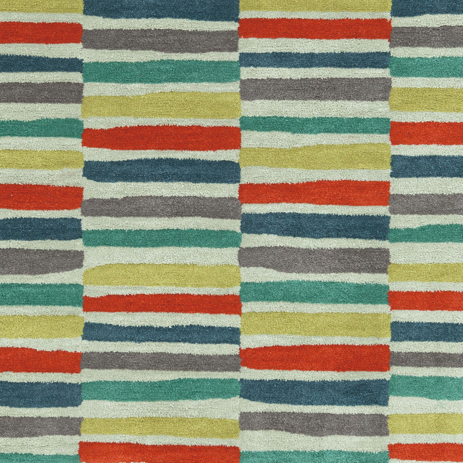 Young Life 132 X 96 inch Red/Emerald/Dark Blue/Olive/Sage/Ivory Handmade Rug