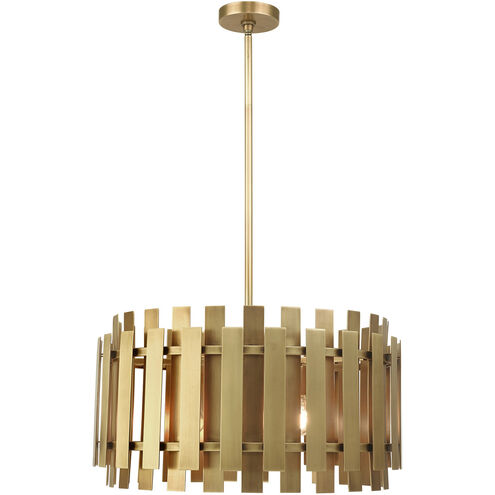 Greenwich 6 Light 24 inch Natural Brass Pendant Chandelier Ceiling Light