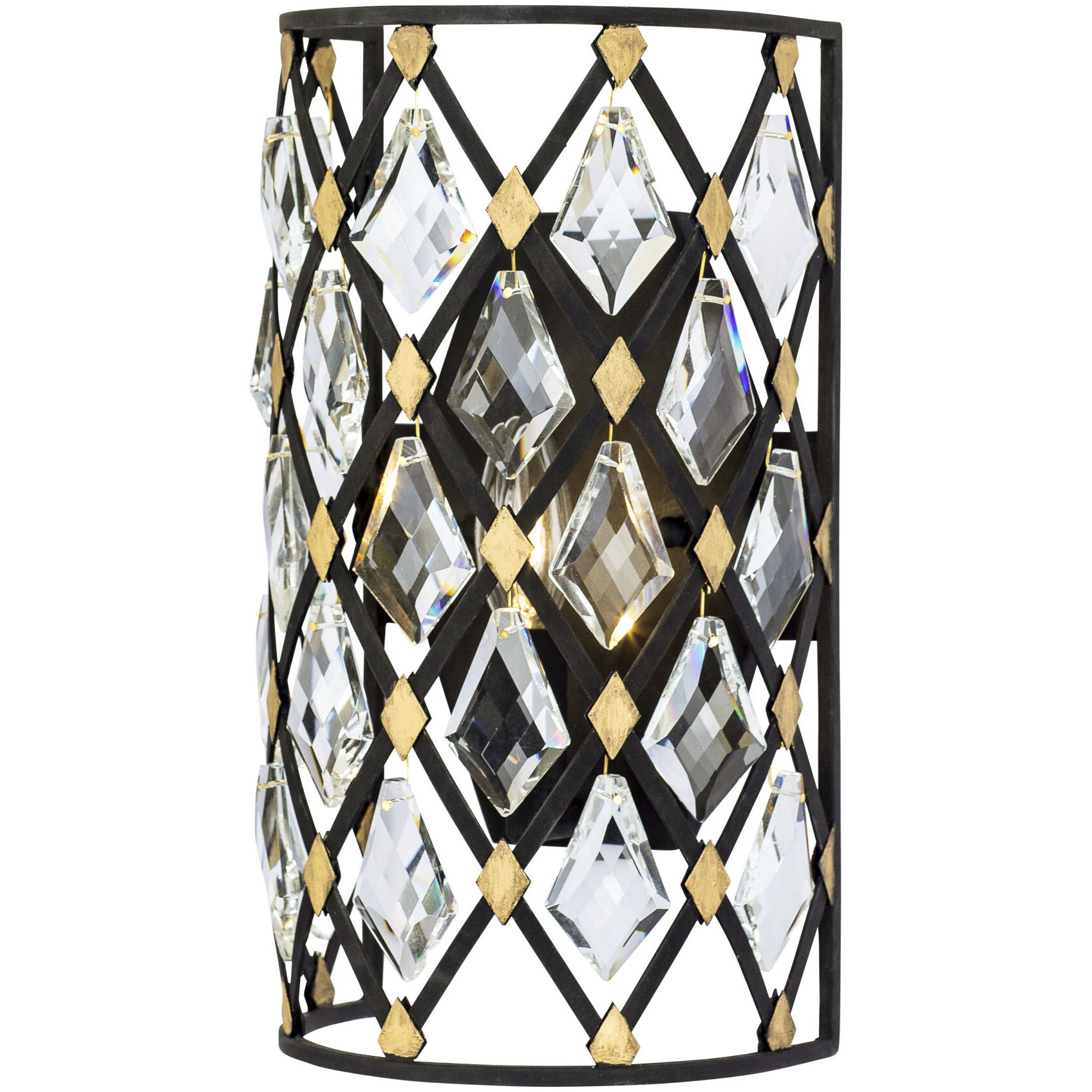 Windsor Sconce Wall Light in Carbon and Havana Gold