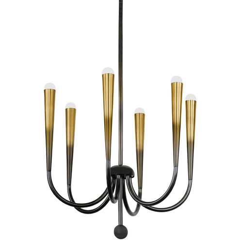 Adley 6 Light 26.5 inch Gradient Brass Chandelier Ceiling Light