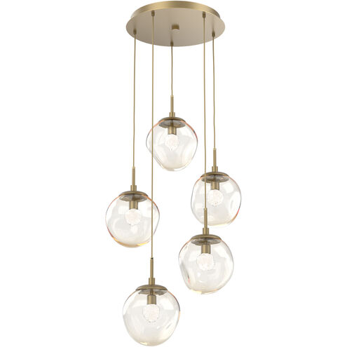 Aster LED LED Gilded Brass Chandelier Ceiling Light, Round Multi-Port