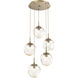 Aster LED LED Gilded Brass Chandelier Ceiling Light, Round Multi-Port