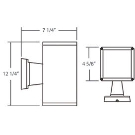 Ontario 2 Light 12 inch Grey Outdoor Wall Mount