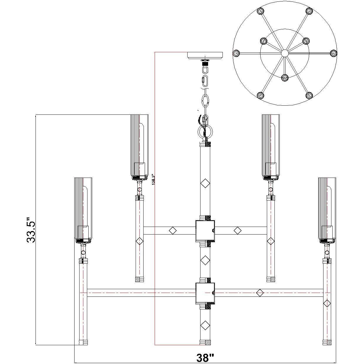 Esme 9 Light 38 inch Brushed Nickel Chandelier Ceiling Light