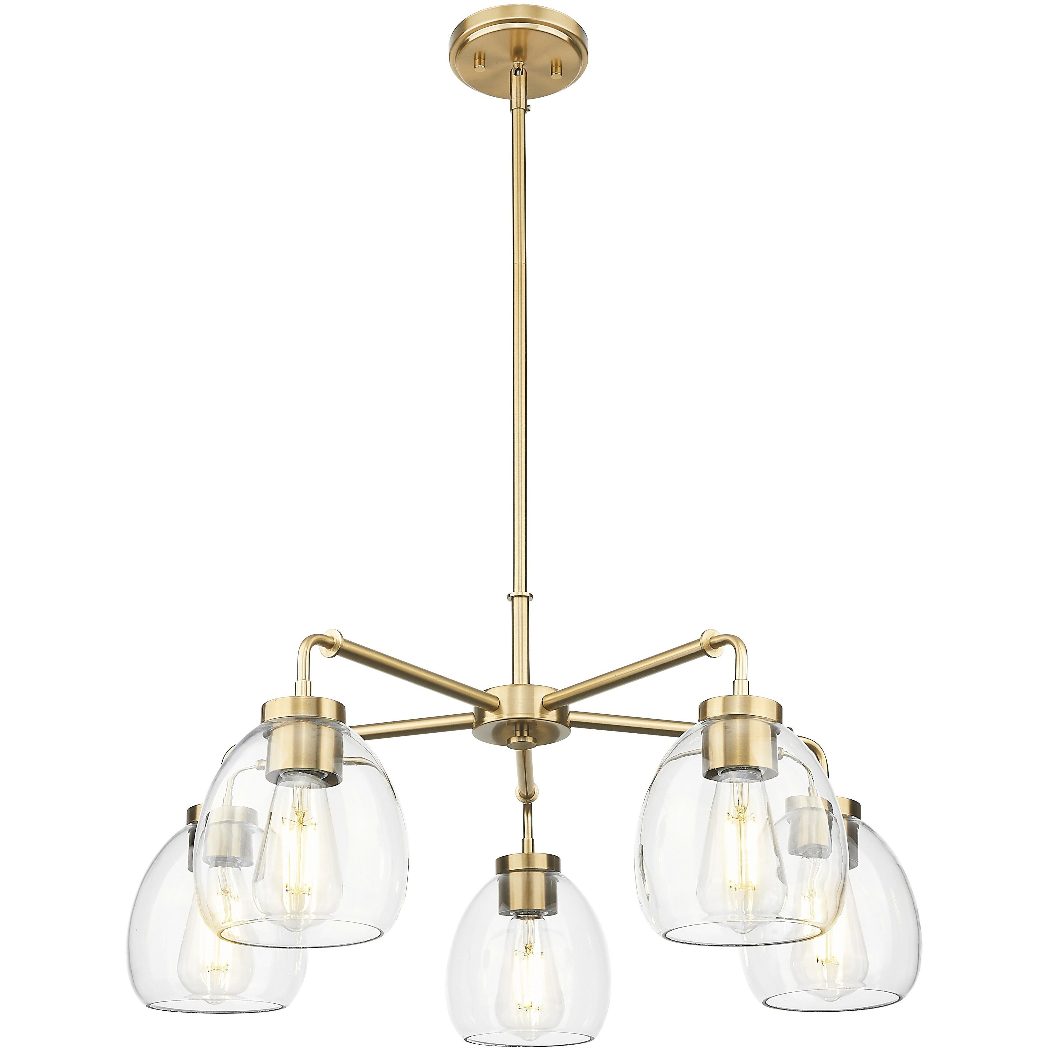Dawes 5 Light 27 inch Brass Chandelier Ceiling Light