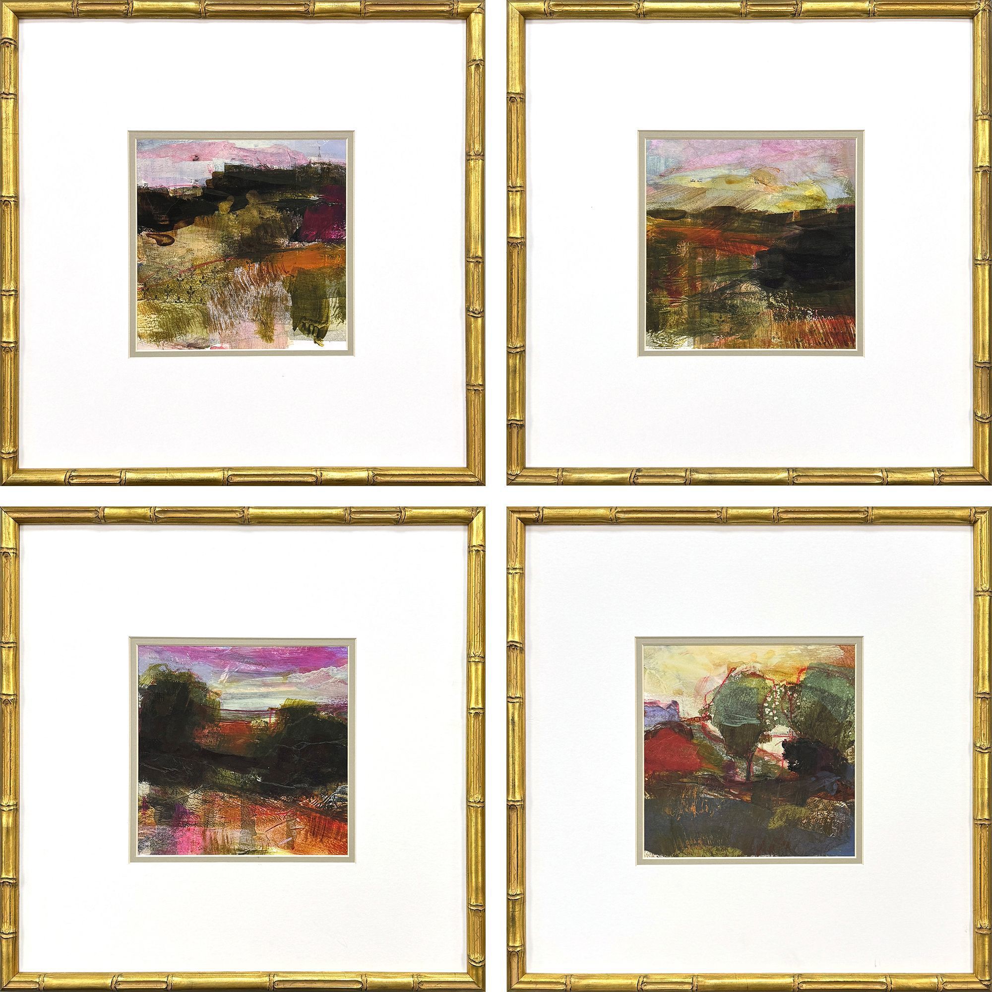 Lost Rugged Green and Orange and Pink and Multi Framed Art