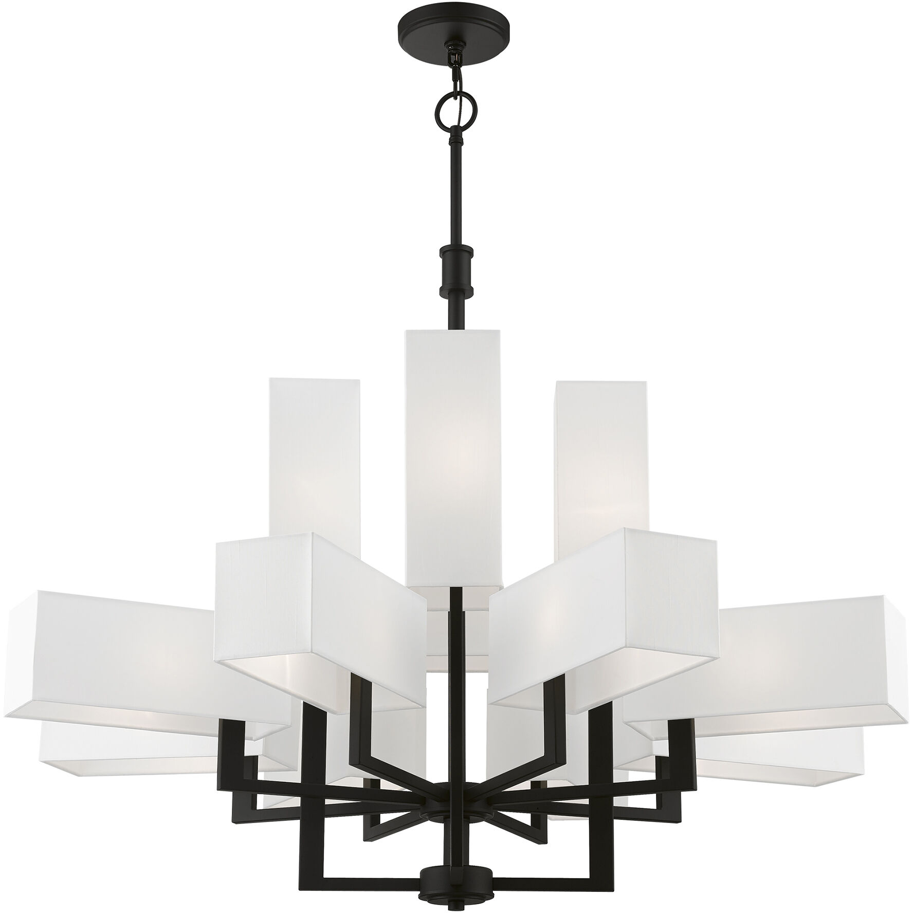 Rubix 12 Light 44 inch Black Foyer Chandelier Ceiling Light, Extra Large