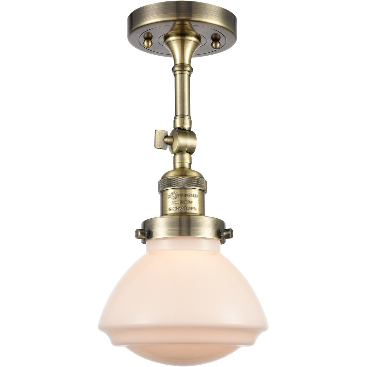 Franklin Restoration Olean 1 Light 7 inch Antique Brass Sconce Wall Light in Incandescent, Matte White Glass, Franklin Restoration