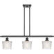 Ballston Niagra 3 Light 36 inch Matte Black Island Light Ceiling Light, Ballston
