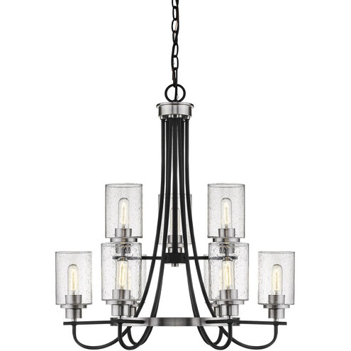 Clifton 9 Light 28.5 inch Matte Black/Brushed Nickel Chandelier Ceiling Light
