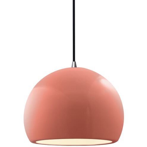 Radiance 1 Light 7 inch Gloss Blush and Brushed Nickel Pendant Ceiling Light